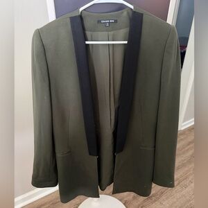 Gianni Bini Olive Green Blazer with Black Trim